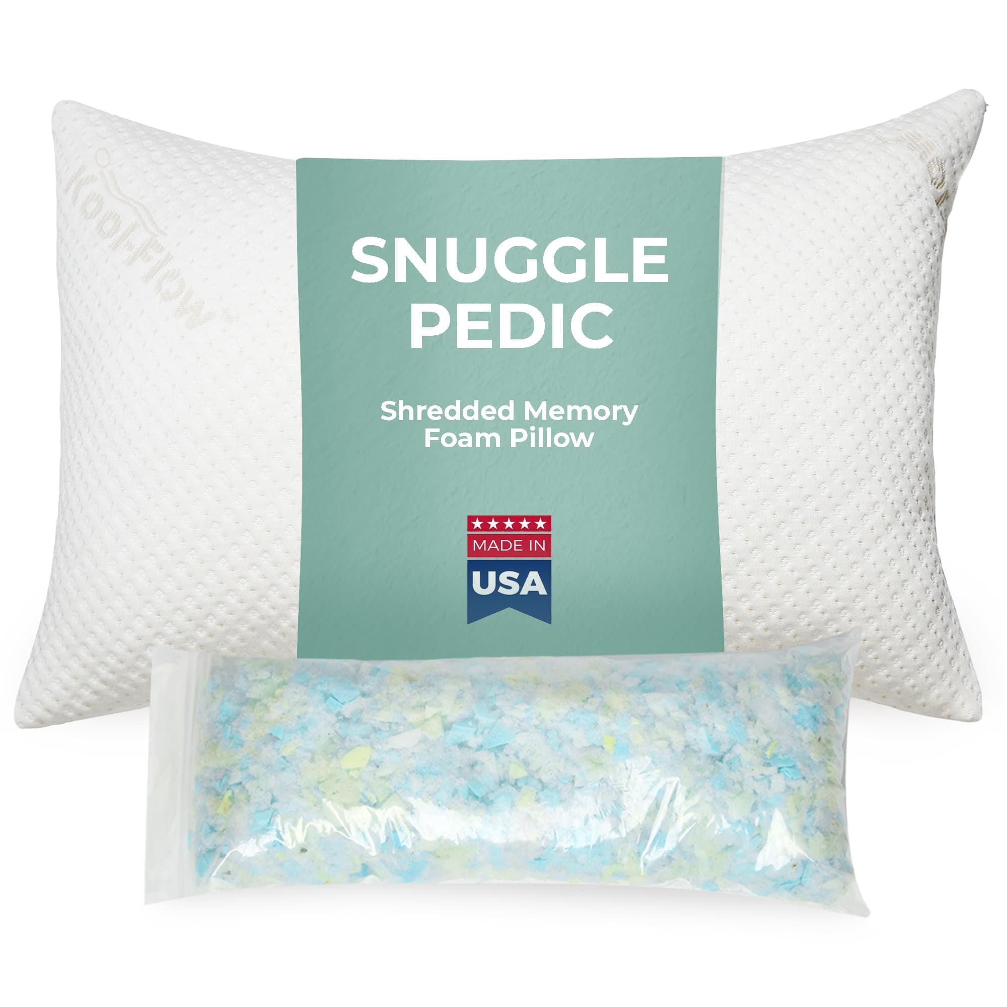Snuggle-Pedic Ultra-Luxury Shredded Memory Foam Pillow (Queen) — image 1